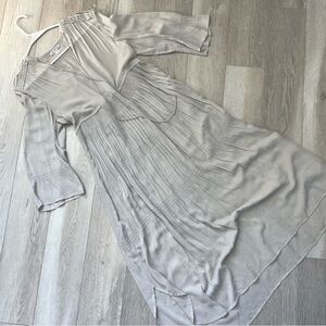James Perse Dress fit flare tiered midi womens Gray (xsmall) contemporary boho